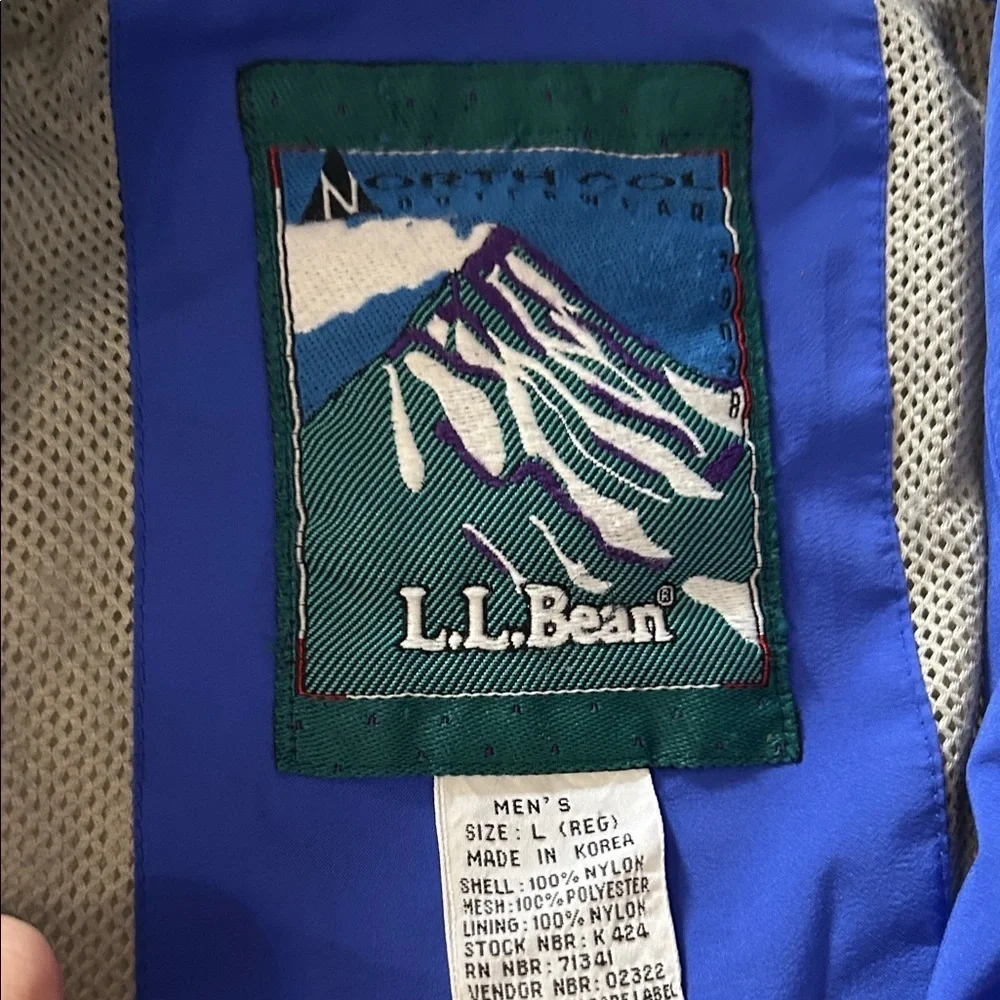 Vintage Y2K LL Bean North Col Hooded Jacket Mens XL Gore Tex Green and Blue